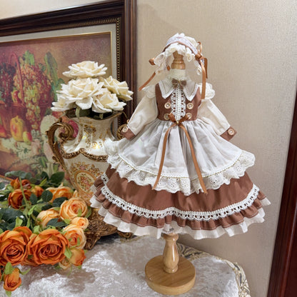 Six Point Lolita Beige and Brown Dress