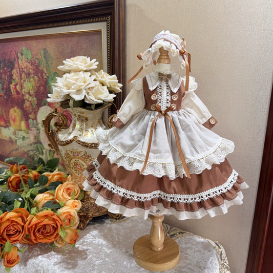 Six Point Lolita Beige and Brown Dress