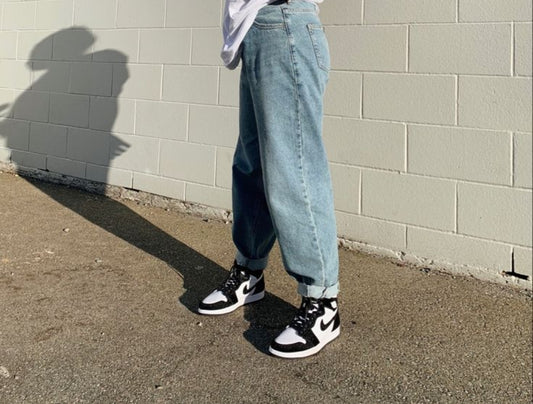 Custom OC Inspired Doll with Grey Tee, Light Blue Pants & Nike Shoes
