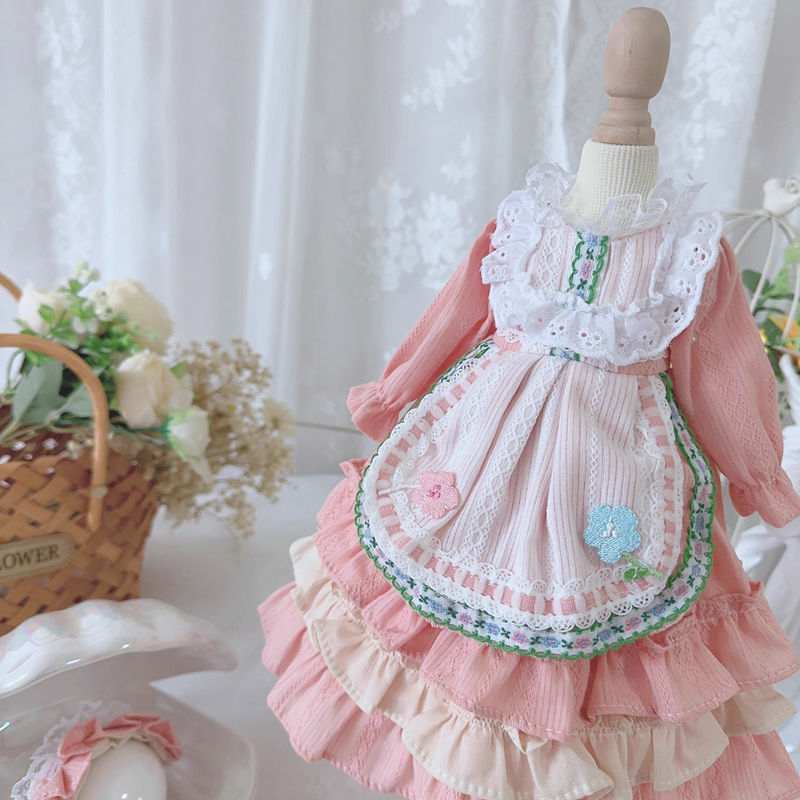 Handmade Doll Clothes Pink Dress for 12 inches Doll