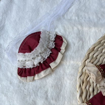 Doll Clothes Lolita Burgundy Princess Dress for 12 inches Doll