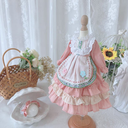 Handmade Doll Clothes Pink Dress for 12 inches Doll