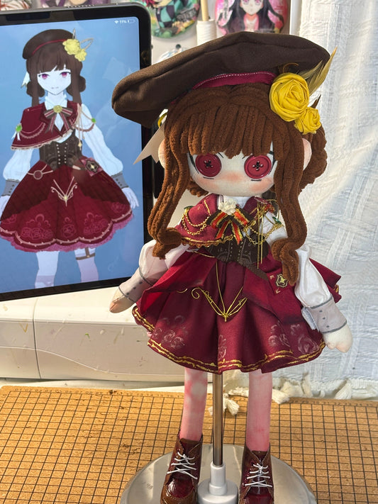 Custom Doll--Girl in Red Lolita