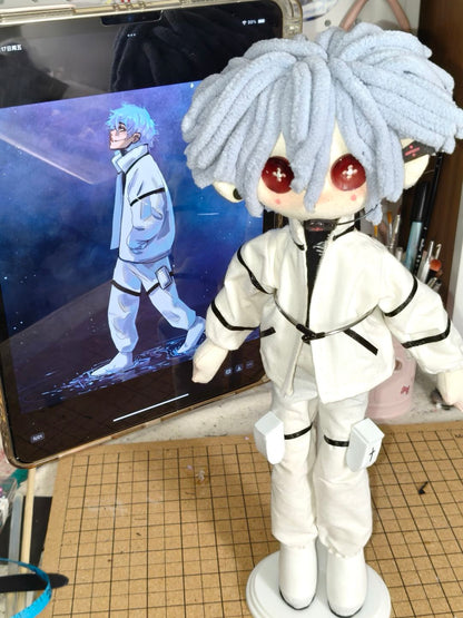 Custom Doll – Original OC Design with Tattoo, Headset & Sporty Outfit (Includes Black Earrings)